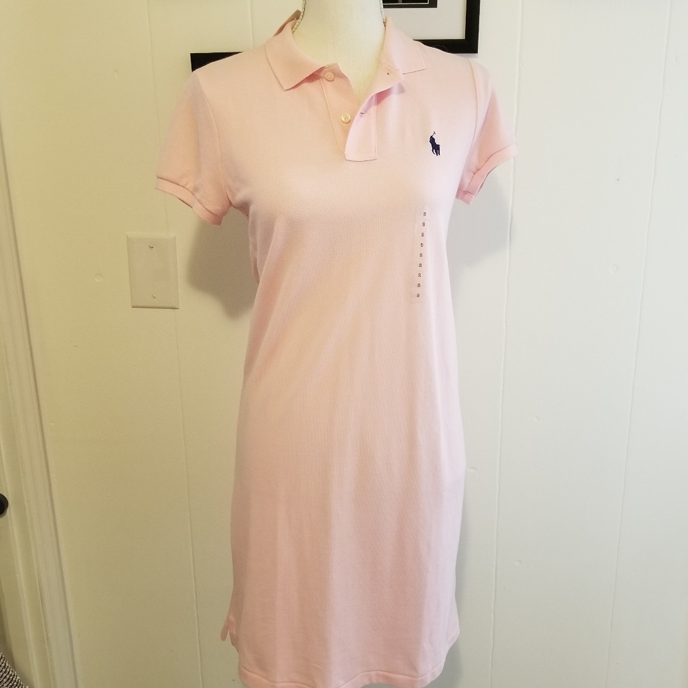 Ralph Lauren Polo Shirt Dress Pink small